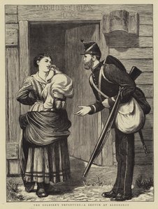 Le départ du soldat, une esquisse à Aldershot